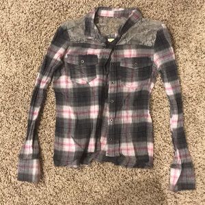 Flannel with lace decal